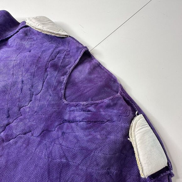 Vtg Art Express Purple Tie Dye Knit Sweater One Size Fringe 80s Statement USA - Picture 9 of 13